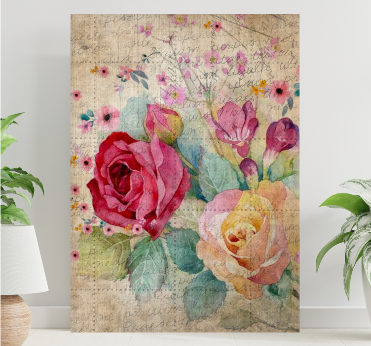 Flowers canvas romantic rose display - TenStickers