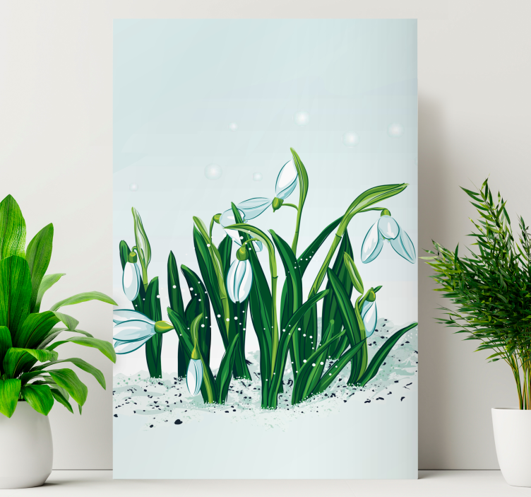 Flowers canvas snowdrop blooms art print - TenStickers