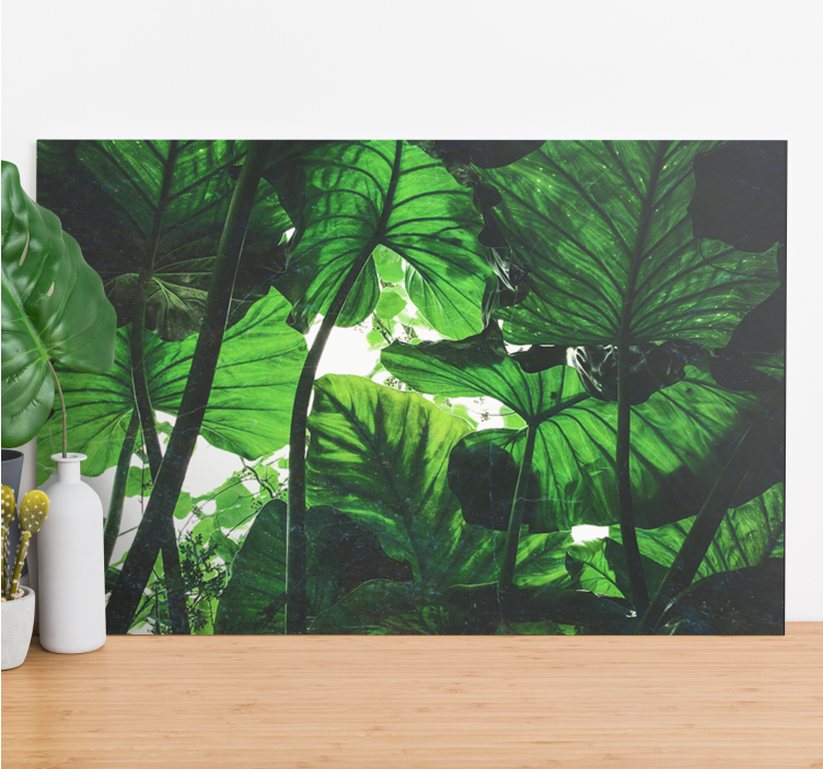 Flowers canvas tropical leaf canopy art - TenStickers