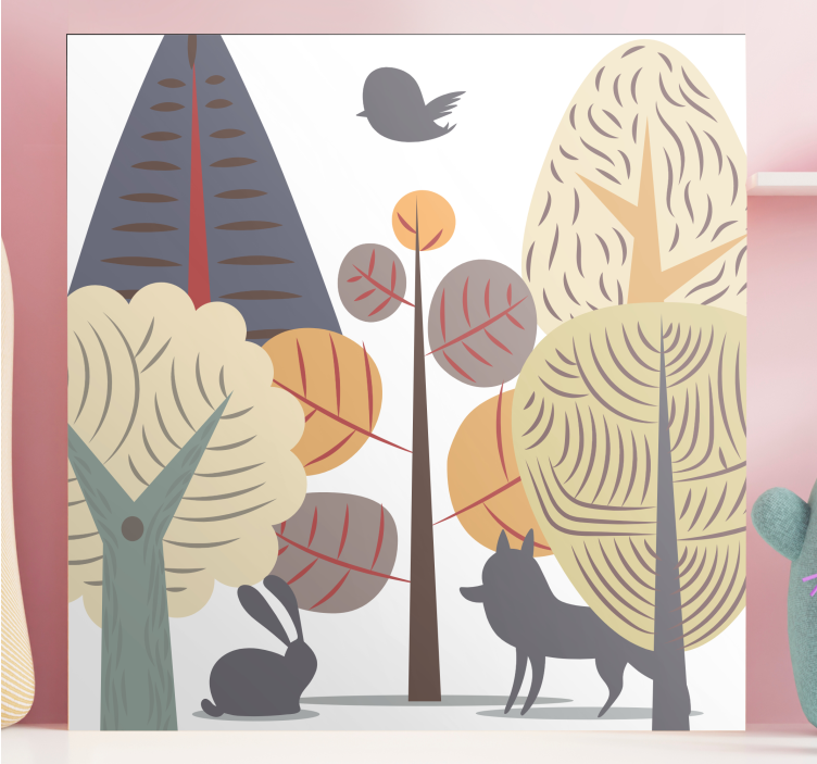 Flowers canvas whimsical forest scene - TenStickers