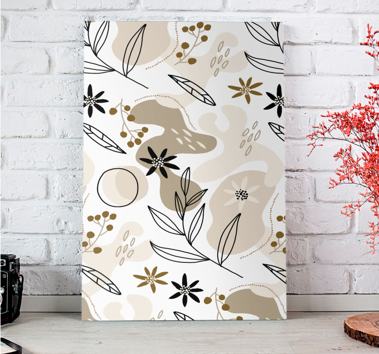 Flowers canvas with artistic plant design - TenStickers