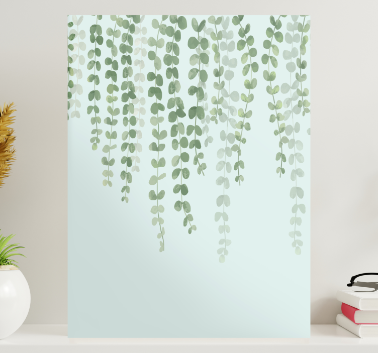 Flowers canvas with hanging greenery vines - TenStickers