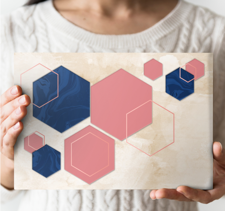 Geometric canvas abstract hexagonal patterns - TenStickers