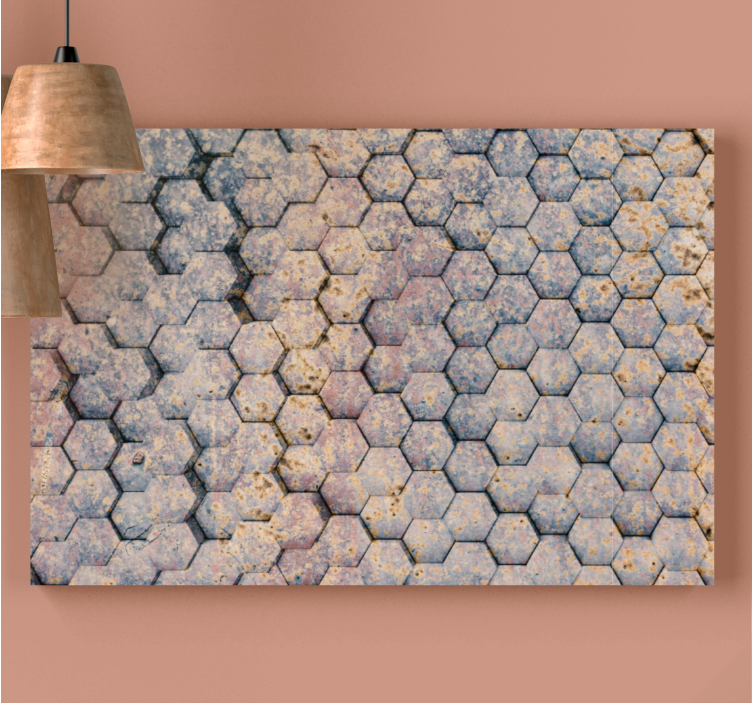 Geometric canvas hexagonal pattern design - TenStickers