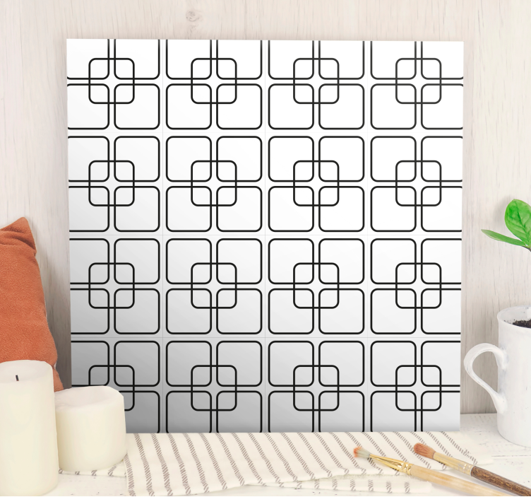 Geometric canvas with intricate square design - TenStickers