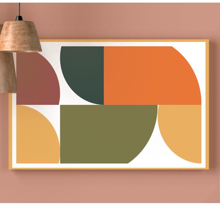 Geometric form composition modern canvas art - TenStickers