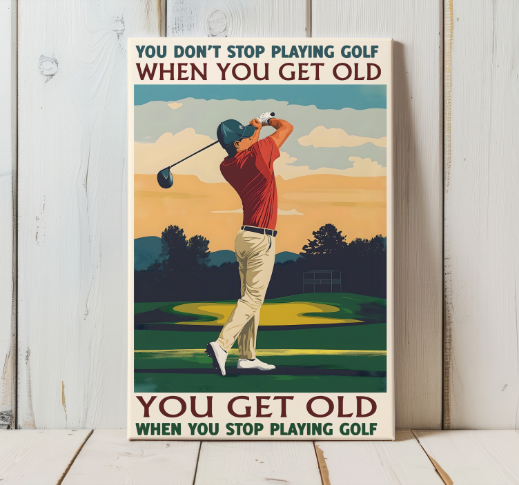 Golf player sports wall canvas art - TenStickers