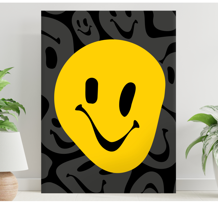Happy emoji smiley face canvas - TenStickers