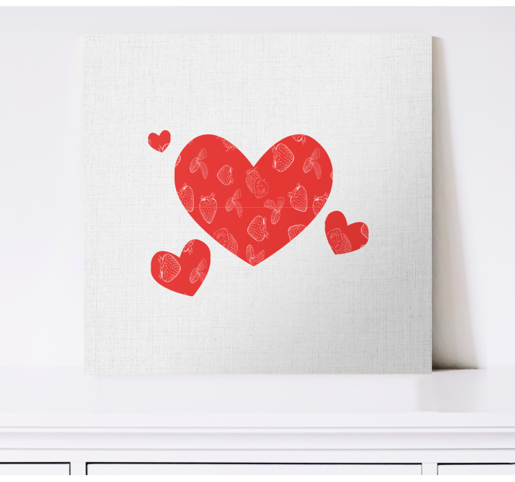 Heart Pattern On White Background Canvas - TenStickers