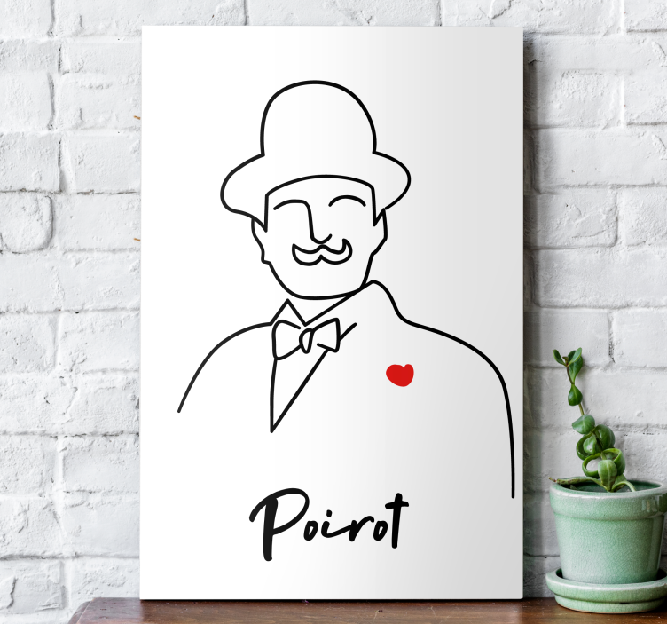 Hercule Poirot line art character canvas prints - TenStickers