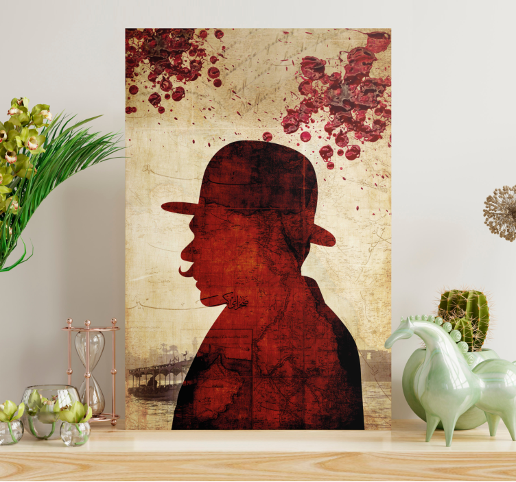 Hercule Poirot Silhouette character canvas - TenStickers