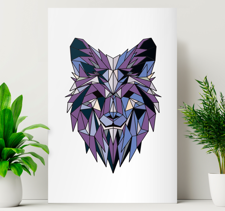 Horse wall art polygonal lion face - TenStickers