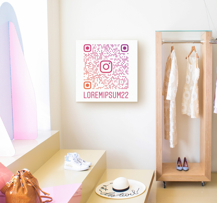 Instagram QR code customized canvas print - TenStickers