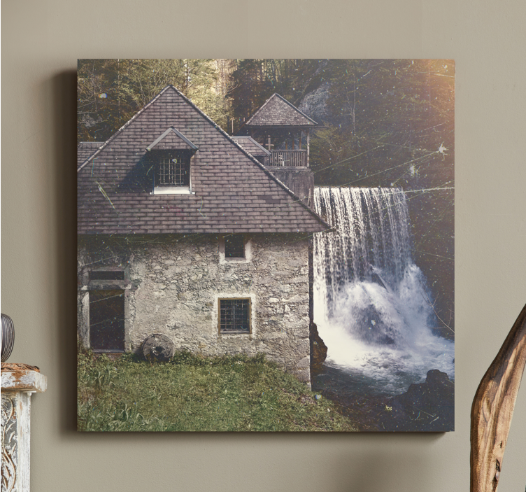 Landscape canvas historic waterfall scene - TenStickers