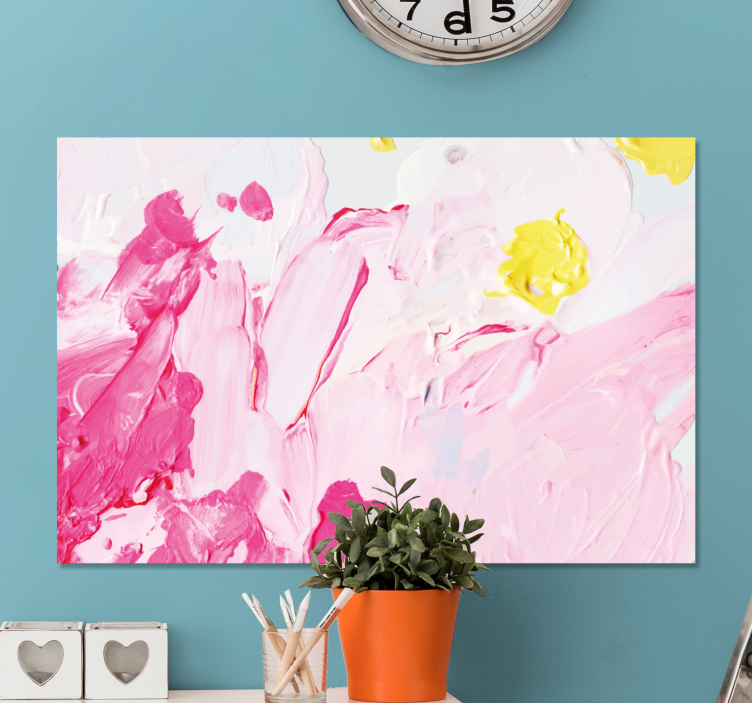 Landscape canvas in abstract pink swirls - TenStickers