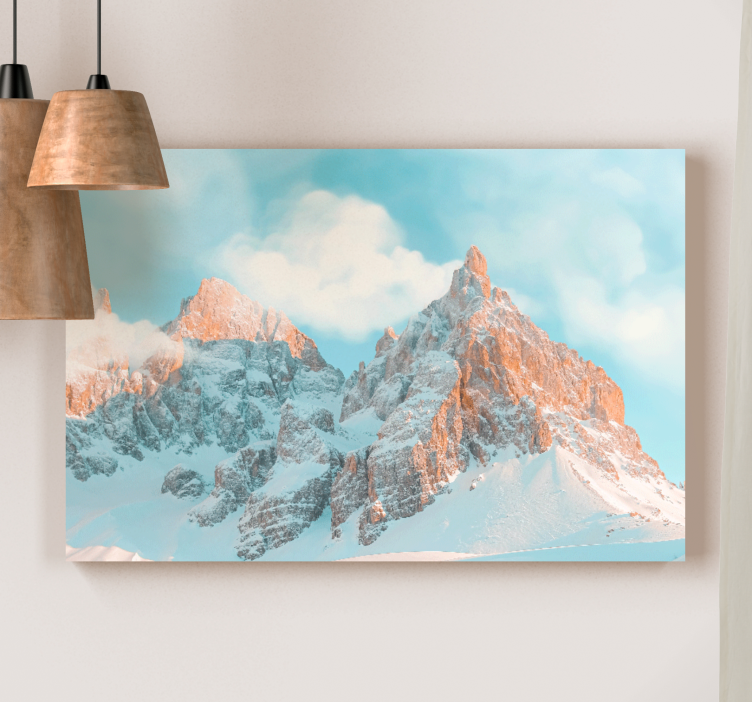 Landscape canvas of majestic mountain peaks - TenStickers