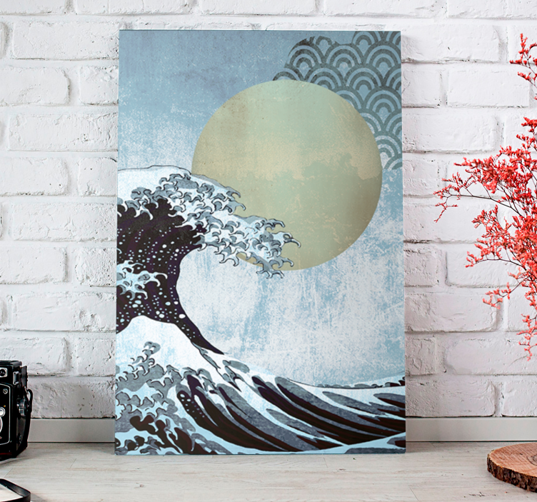Landscape canvas waves and moon - TenStickers