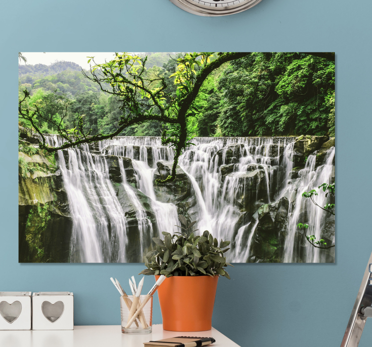Majestic Waterfall Scene landscape canvas - TenStickers