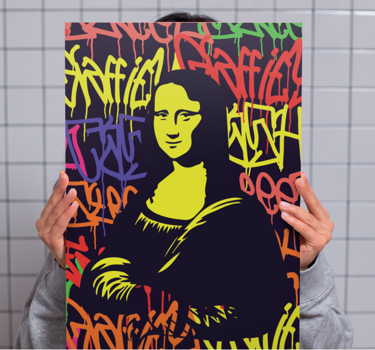 Mona lisa graffiti canvas art - TenStickers