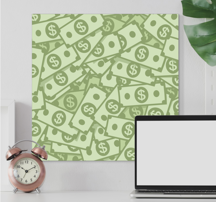 Money pattern wall canvas - TenStickers