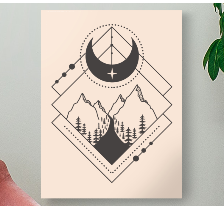 Mountain geometric emblem geometric canvas - TenStickers
