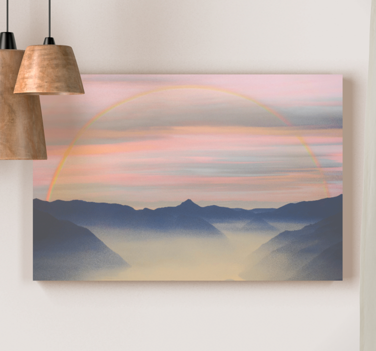 Mountain mist landscape landscape canvas - TenStickers