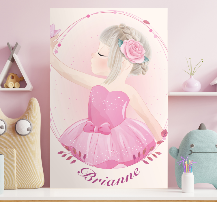 Nursery canvas dancing ballerina girl artwork - TenStickers
