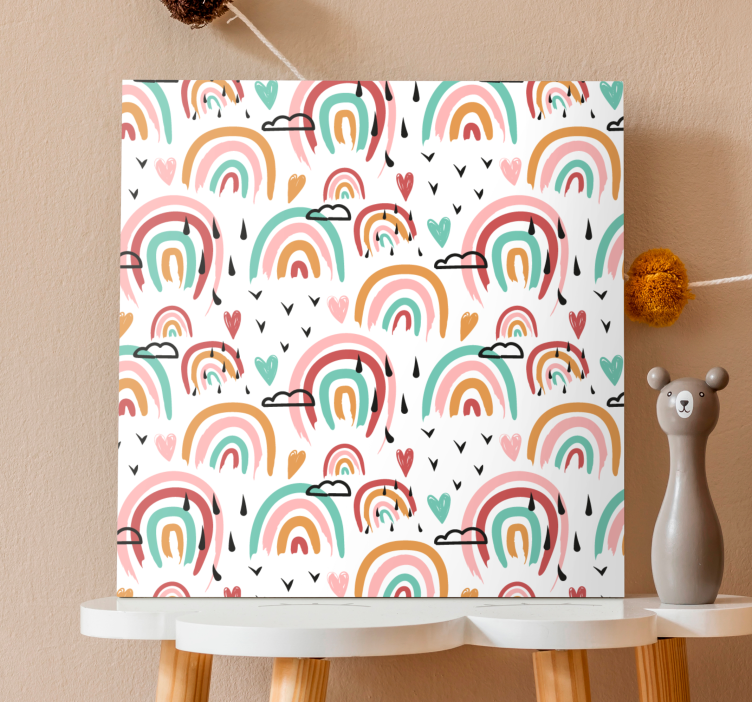 Nursery canvas playful rainbows design - TenStickers