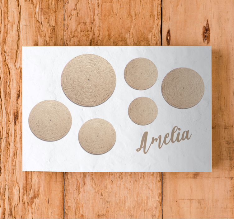 Ornamental canvas print natural textured circles - TenStickers