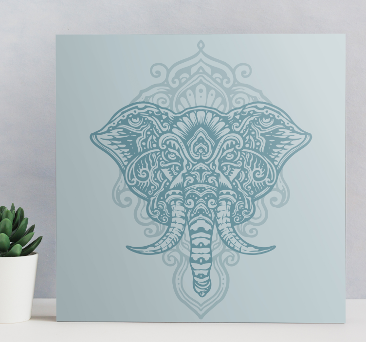 Ornate elephant design elephant wallart - TenStickers