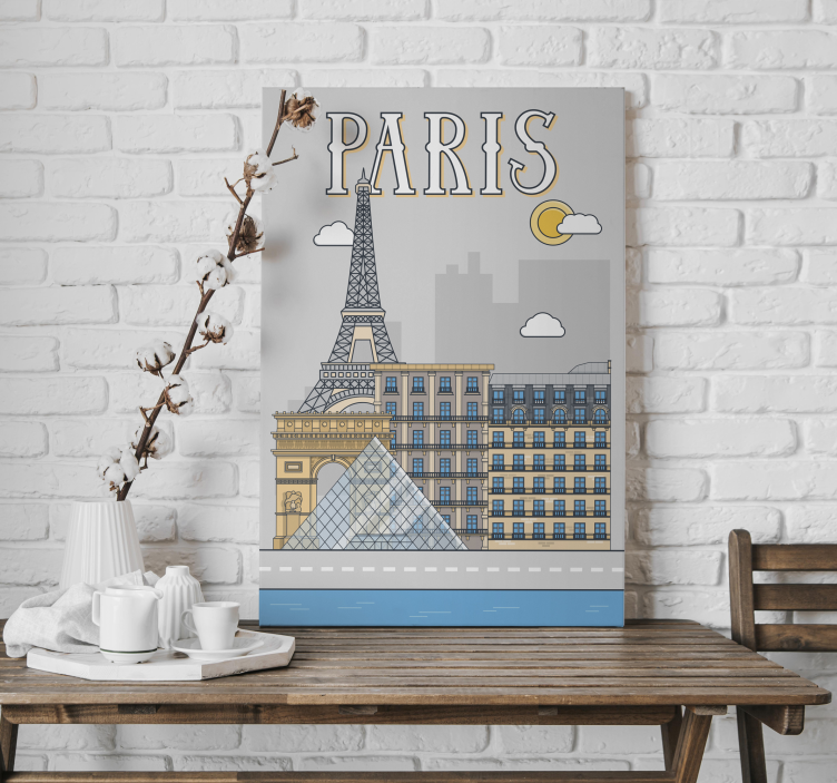Paris cityscape canvas wall art - TenStickers