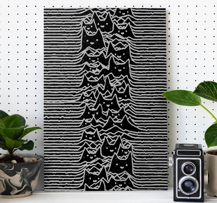 Pulsar wave cat retro canvas - TenStickers