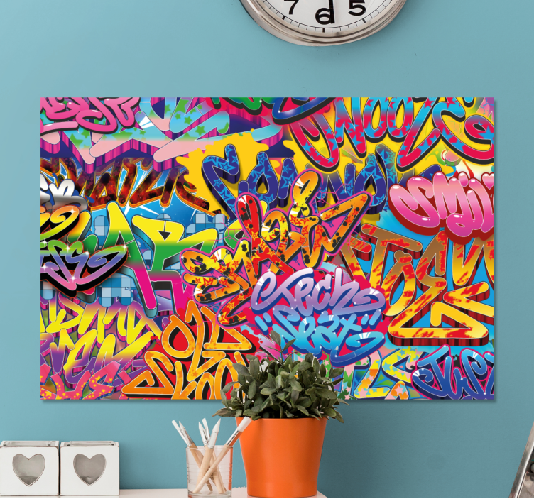 Quote canvas vibrant street art - TenStickers