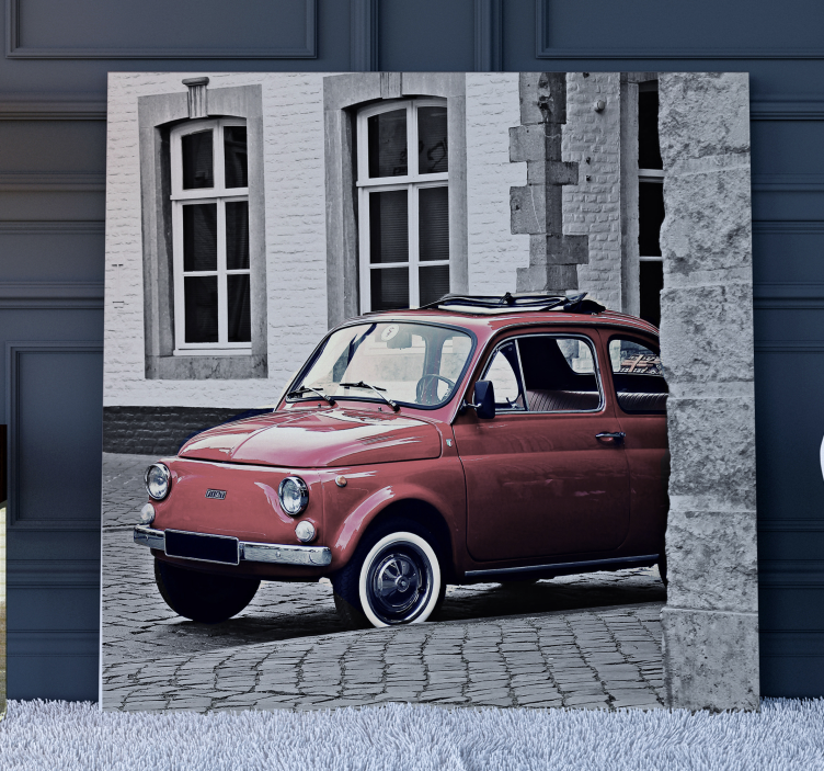Retro canvas vintage red car - TenStickers