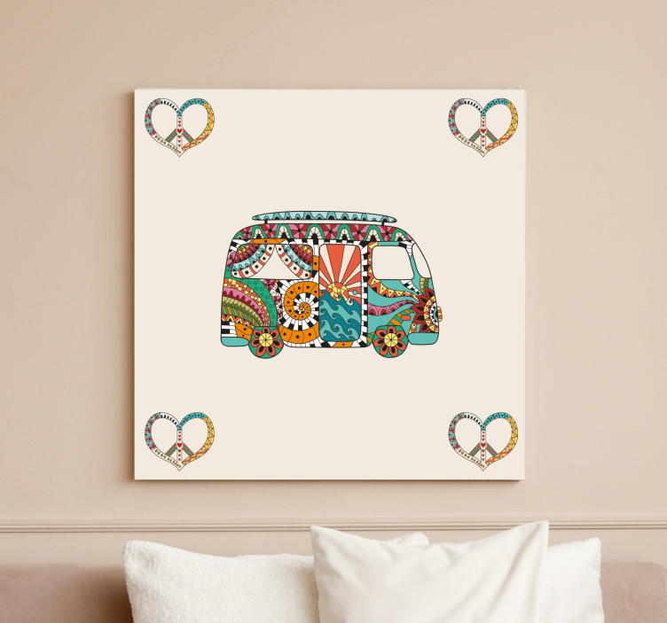 Retro canvas with vibrant van design - TenStickers