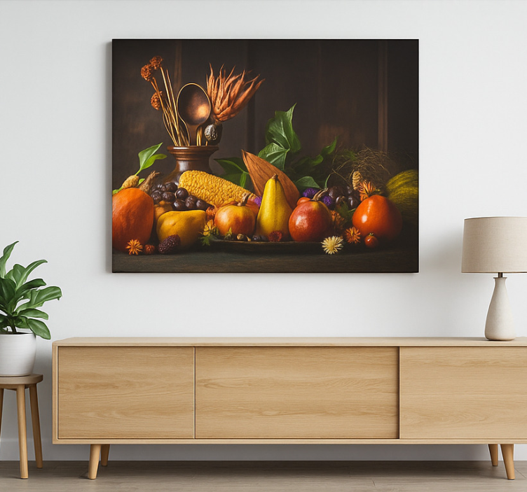 Rustic fruits design kitchen canvas print - TenStickers