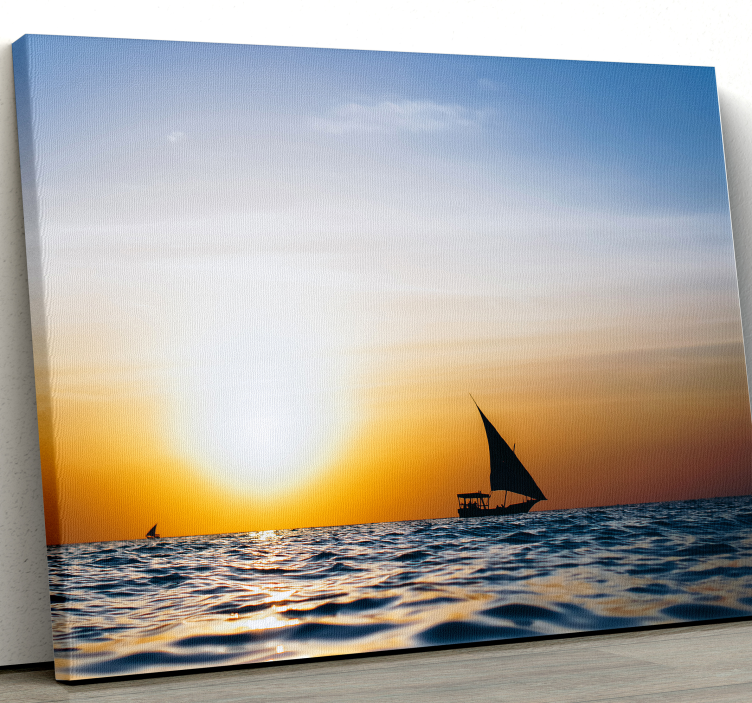 Sailing at sunset landscape canvas - TenStickers