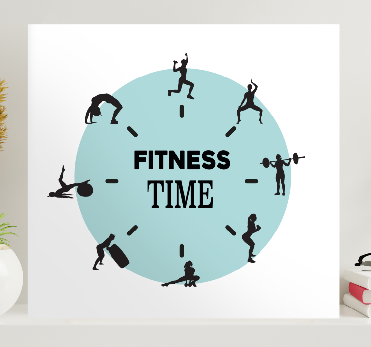 Sports canvas art fitness time clock - TenStickers