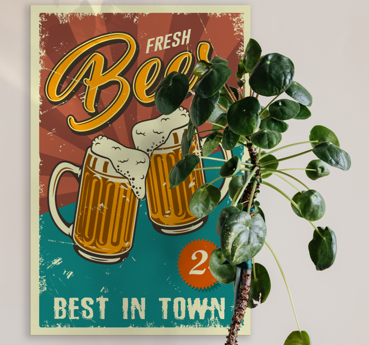 Sports canvas art fresh beer poster - TenStickers