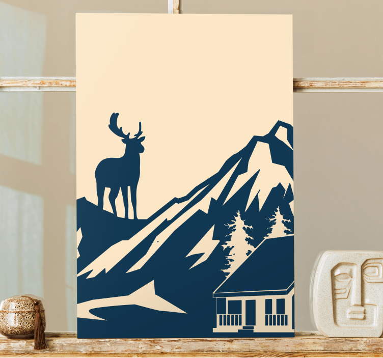 Stag canvas majestic stag silhouette art - TenStickers