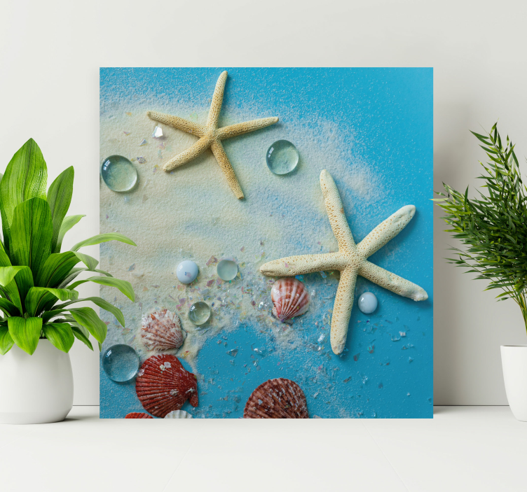 Starfish on colorful sand 3D canvas prints - TenStickers
