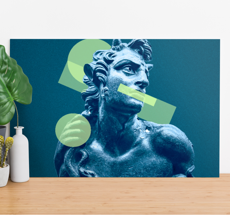 STATUE WITH GEOMETRIC SHAPES canvas art - TenStickers