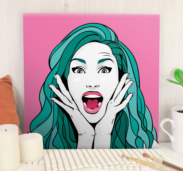 Surprised Woman Expression people canvas - TenStickers