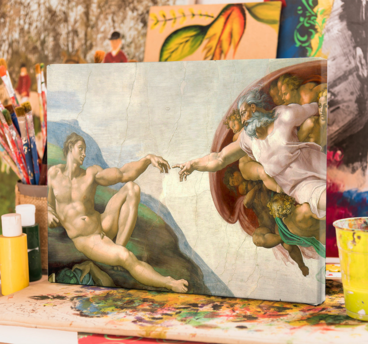 The Creation of Adam painting canvas art - TenStickers