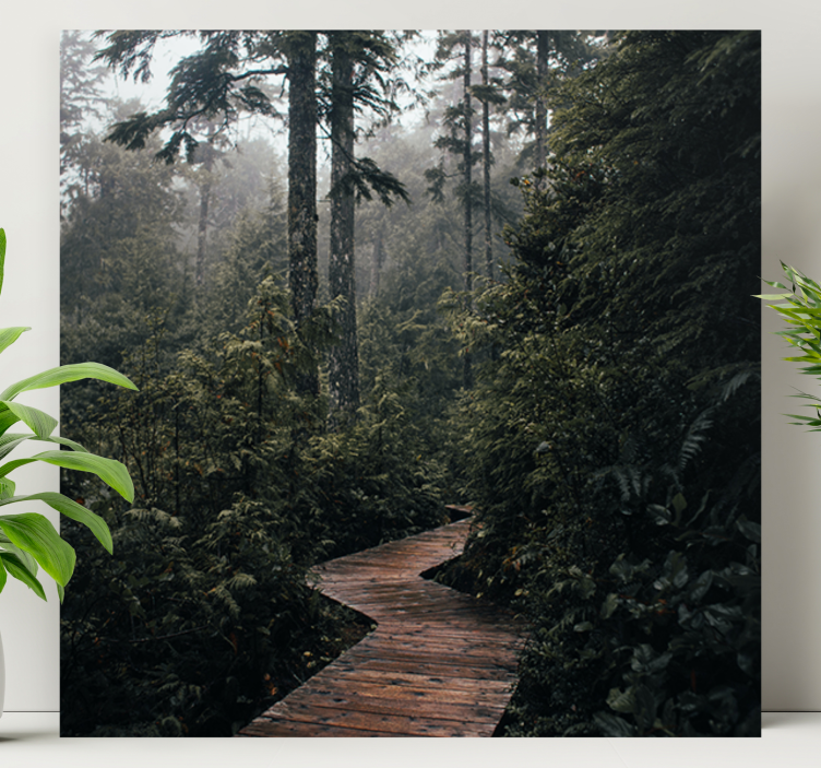 Tranquil woodland trail landscape canvas - TenStickers