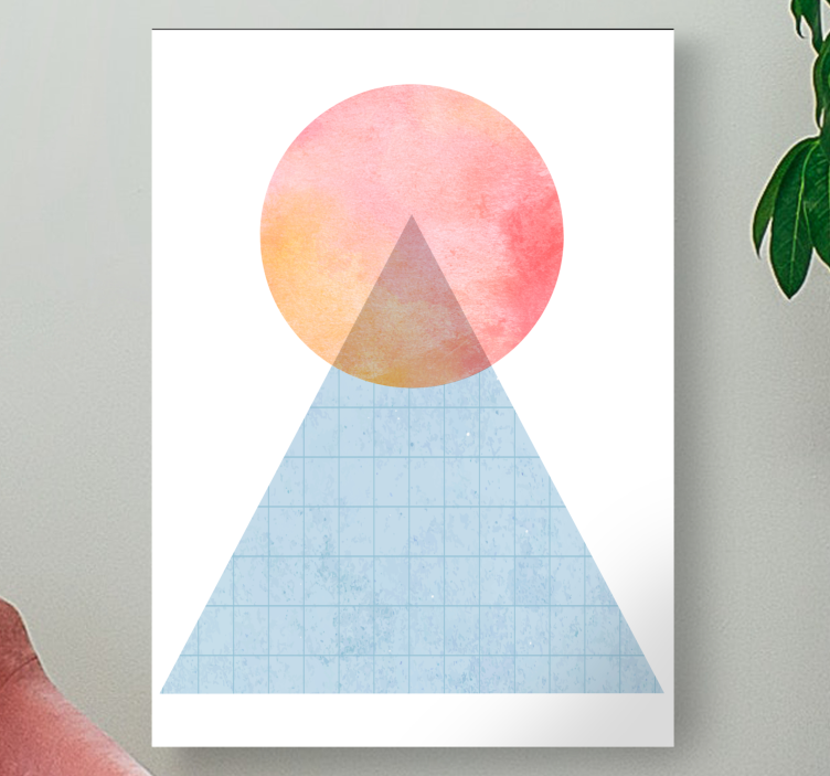 Triangle sunset form geometric canvas - TenStickers