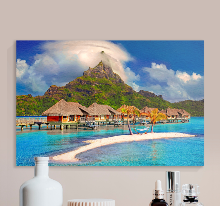 Tropical island paradise landscape canvas - TenStickers