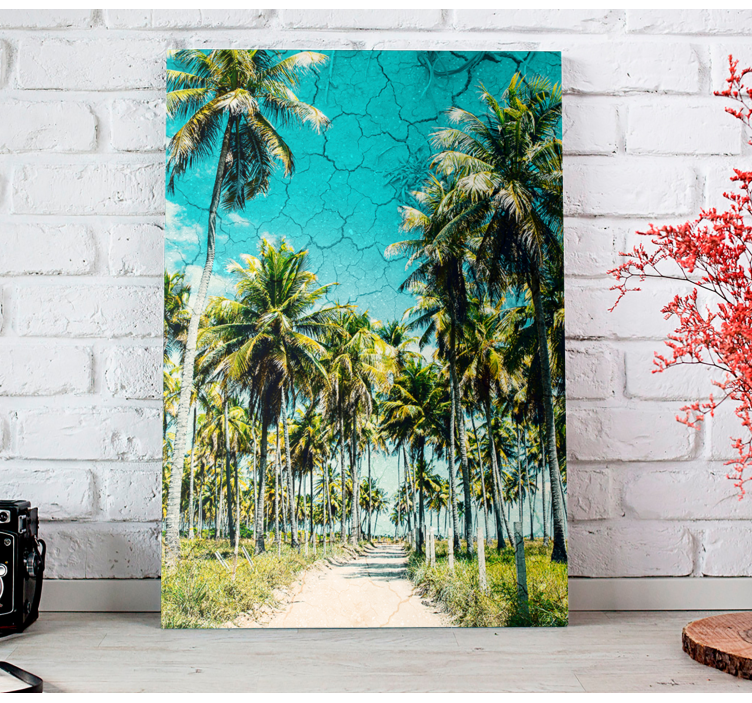 Tropical Palm Pathway landscape canvas - TenStickers