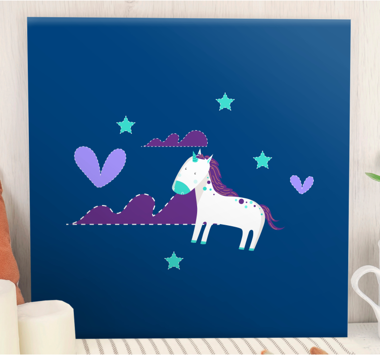 Unicorn pictures framed charming unicorn scene - TenStickers