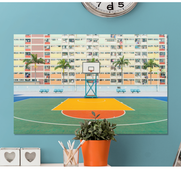 Vibrant baseball court sports canvas art - TenStickers